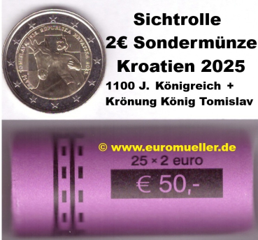 Rolle 2 Euro Sondermünze Kroatien 2025 Königreich